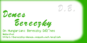 denes bereczky business card